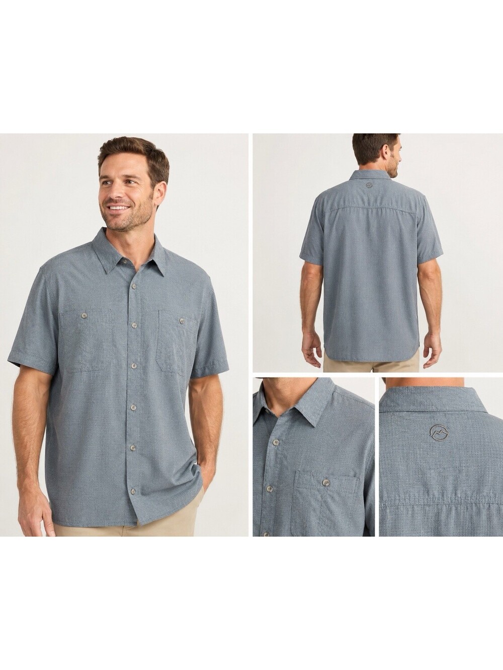 Magellan Outdoors Men’s Large Gray Short Sleeve Fishing Shirt Moisture Wicking